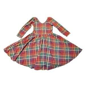 Alice + Ames Long Sleeve Plaid Ballerina Twirl Dress - Size 5